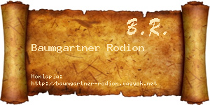 Baumgartner Rodion névjegykártya